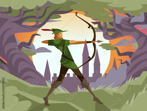 robin hood ranger archer aiming 