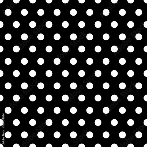 Black and white seamless polka dot pattern