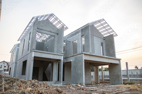 Fotografering Building and Construction site of new home For housing at Thailand