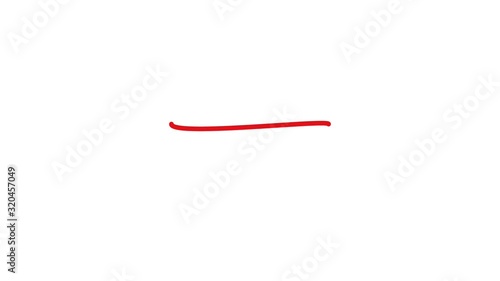 Line draw on white background, self drawing scribble highlighter, 6 animated design elements of highlighting, red marker isolated on white, animation with alpha matte.