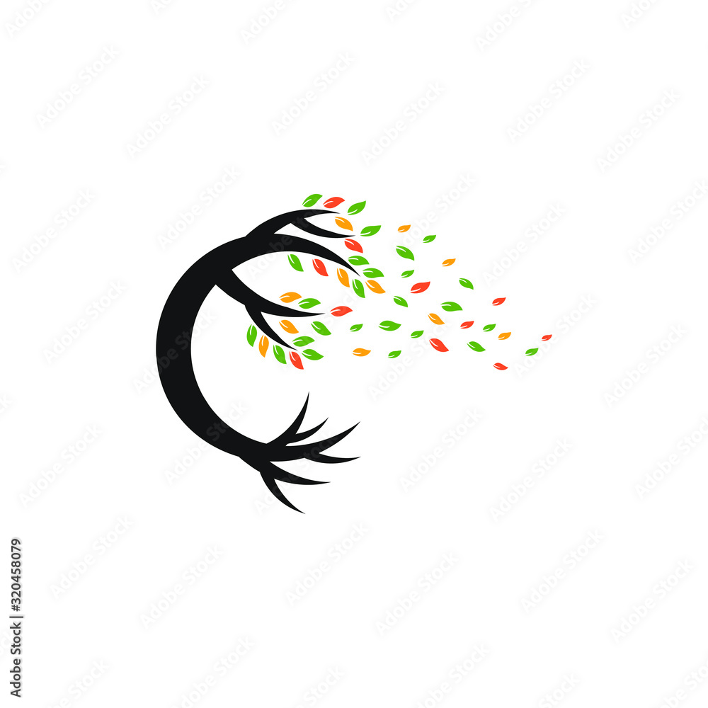 Fototapeta premium tree color root vector logo design