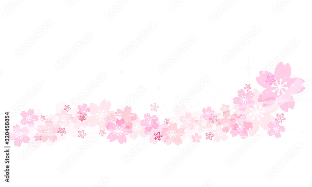 桜の飾り罫　波のライン