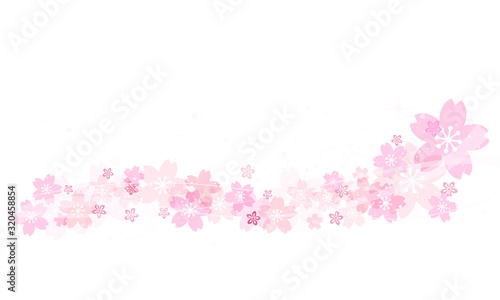 桜の飾り罫 波のライン