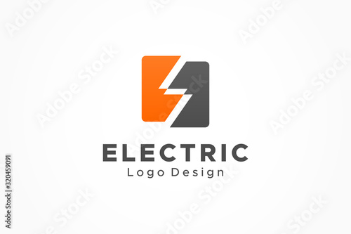 Flash Icon Thunder Bolt Letter S Electricity Logo. Flat Vector Logo Design Template Element