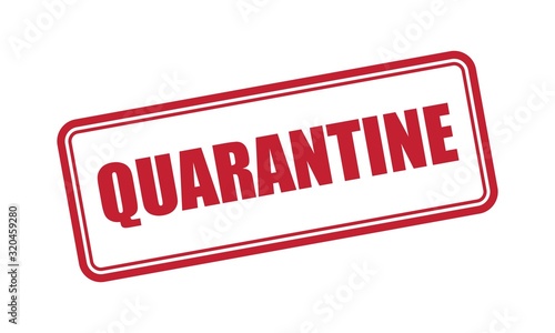 Stamp with text quarantine inside. Medical relative illustration