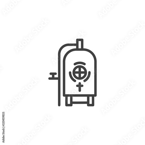 Brewery steel tank line icon. linear style sign for mobile concept and web design. Craft beer production outline vector icon. Symbol, logo illustration. Vector graphics