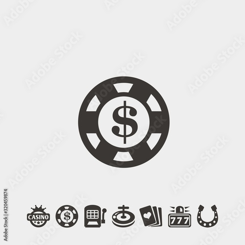 casino money icon vector illustration and symbol foir website and graphic design