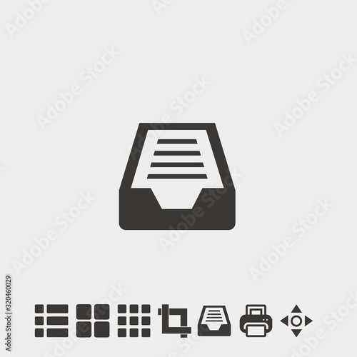 document tray icon vector illustration and symbol foir website and graphic design