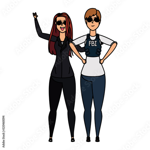 young women fbi agent and rude girl