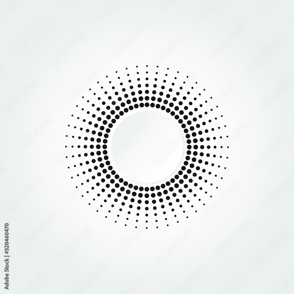 Halftone dotted background circular. vector illustration