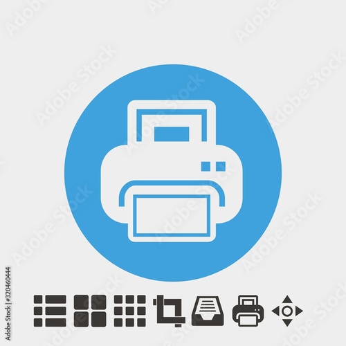 printer icon vector illustration and symbol foir website and graphic design photo