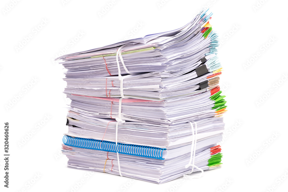 Stack of business papers isolated on white background Stack of business papers isolated on white background