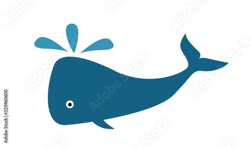 Illustration of cute cartoon whale