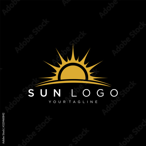 Sun logo design vector template Icon symbol Illustration