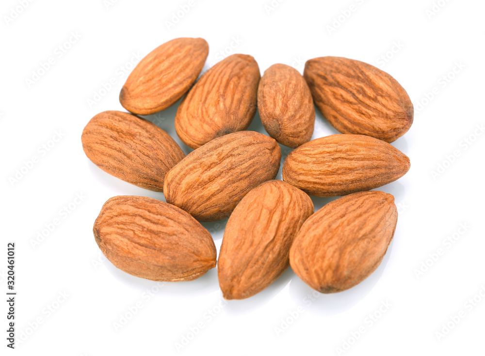 Almonds isolated on white background Almonds isolated on white background