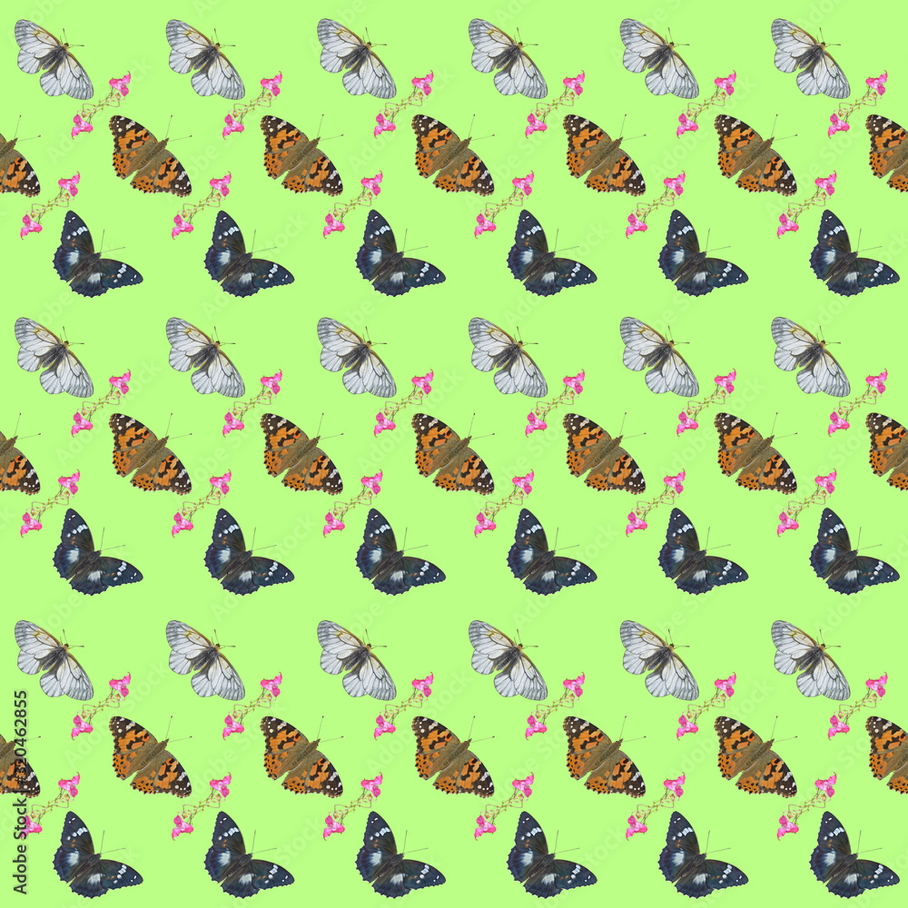 Butterflis. Seamless pattern. Butterflis. Seamless pattern.