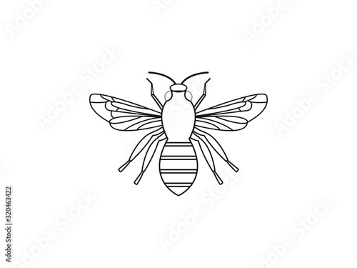 Bee honey icon. Vector illustration  flat design.