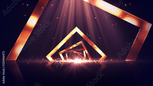 Valokuva Award Stage Background.Gold Background.