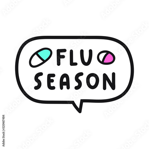 Flu season. Medical concept. Vector banner illustration on white background.