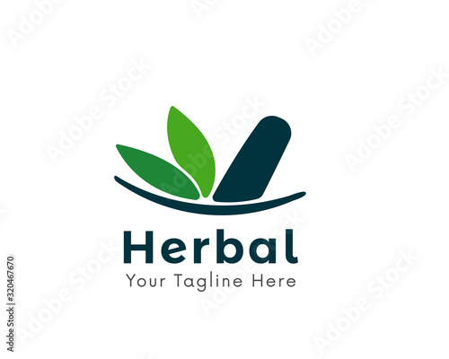 Simple herbal pharmacy logo design inspiration