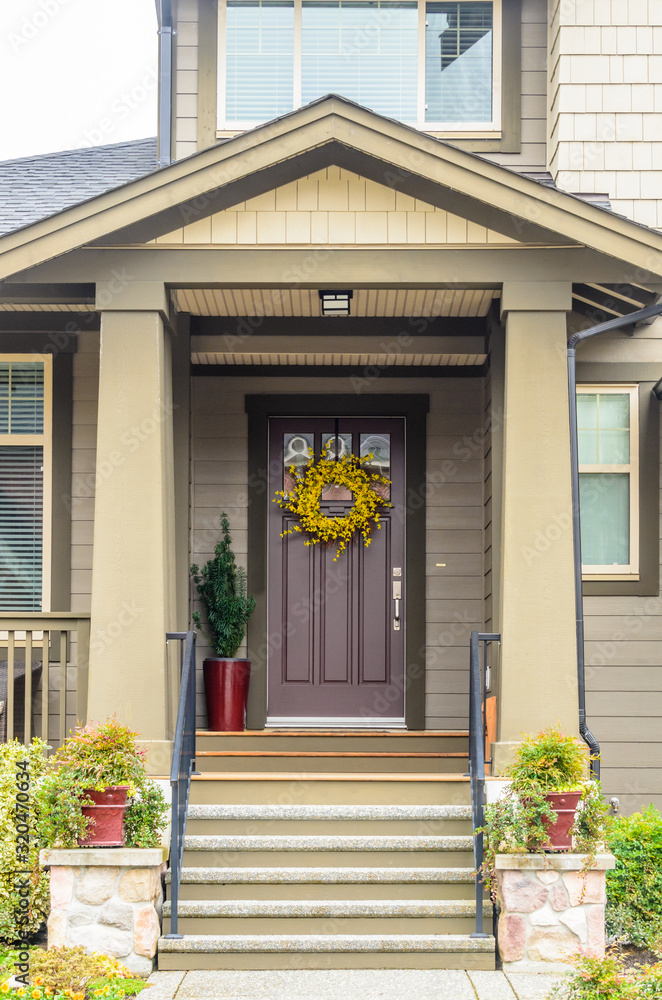 A nice entrance of a luxury house in Vancouver, Canada. A nice entrance of a luxury house in Vancouver, Canada.