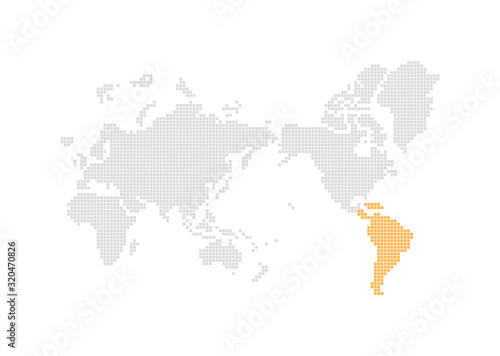 ワールドシルエットマップ（南アメリカ）