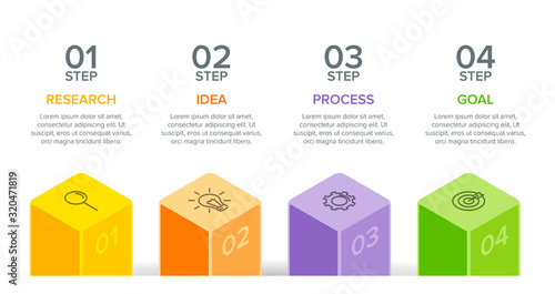 Infographic design with icons and 4 options or steps. Thin line vector. Infographics business concept. Can be used for info graphics, flow charts, presentations, web sites, banners, printed materials.