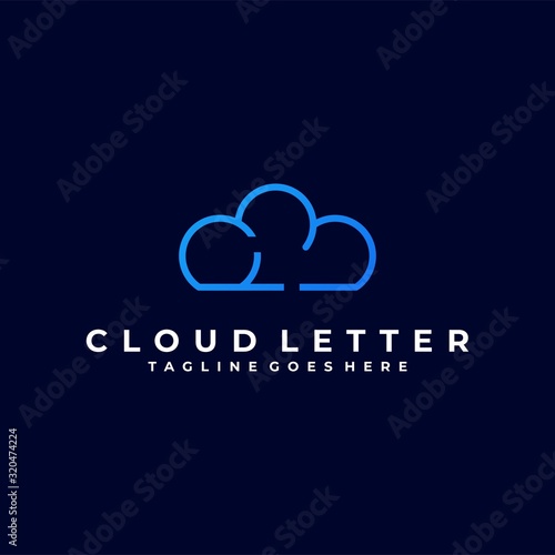 Vector Logo Illustration Cloud Gradient Colorful