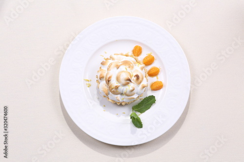 Meringues on a white background