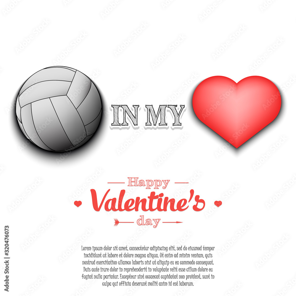 Volleyball in my heart. Happy Valentines Day Volleyball in my heart. Happy Valentines Day