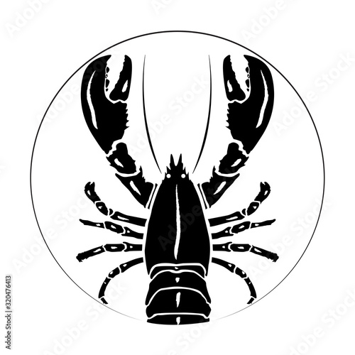 Seafood vector illustrations.Lobster Silhouette Icon on White Background. Vector - Vector