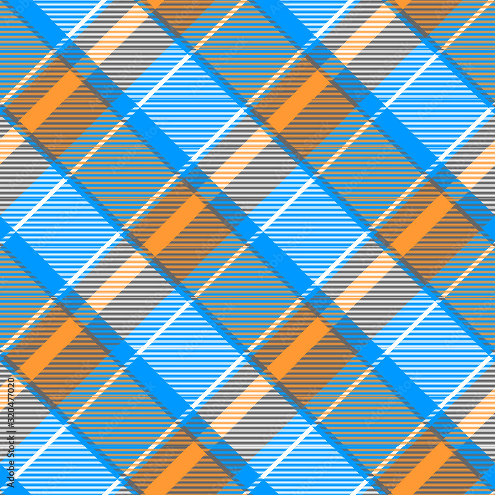 Orange blue gray check plaid seamless pattern Orange blue gray check plaid seamless pattern