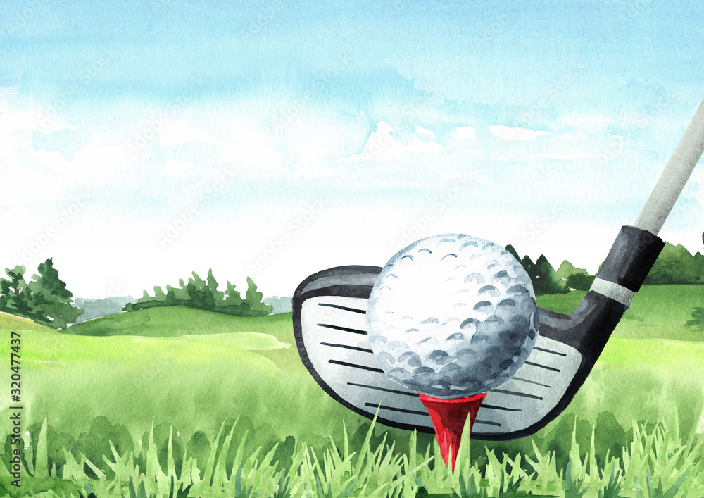 Watercolor Golf Clipart, Golf Club Clipart, Sports Clipart