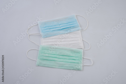 disposable face mask on white background
