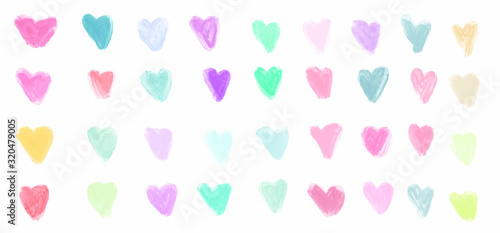 set of Heart shaped watercolor, can use for design, valentine concept, vector.