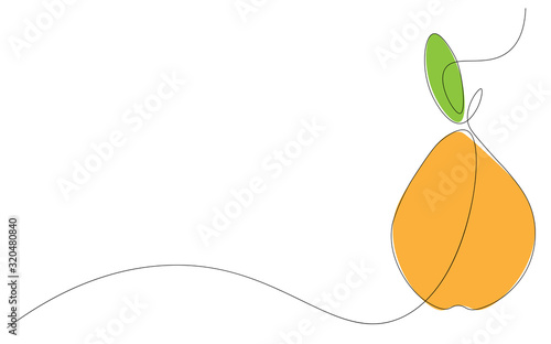Autumn fruit background with pear vector illustration