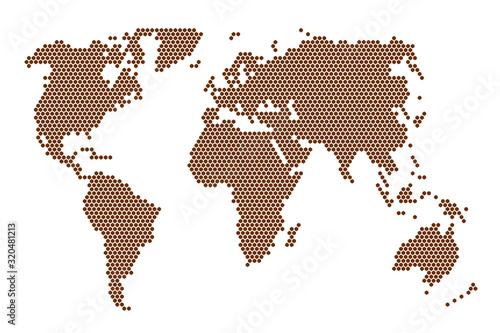 Abstract pixel world map. H...