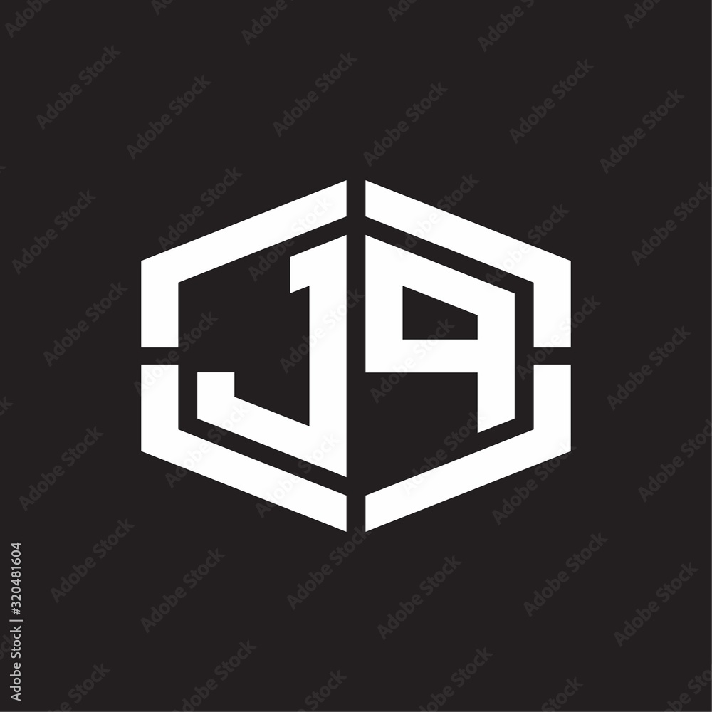JP Logo monogram with hexagon shape and piece line rounded design tamplate JP Logo monogram with hexagon shape and piece line rounded design tamplate