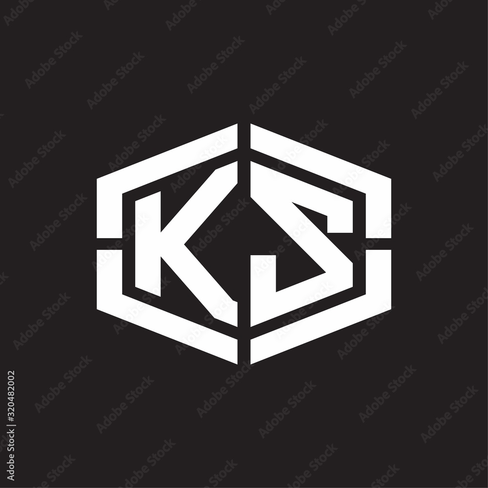 KS Logo monogram with hexagon shape and piece line rounded design tamplate KS Logo monogram with hexagon shape and piece line rounded design tamplate