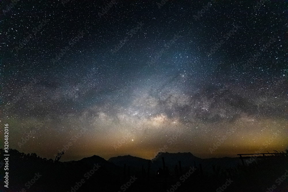 night landscape mountain and milky way