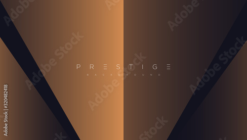 Dark blue premium background with luxury golden geometric elements triangle, circle etc. Prestige background for poster, banner, flyer, cover etc. Vector EPS