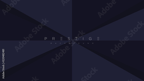 Dark blue premium background with luxury golden geometric elements triangle, circle etc. Prestige background for poster, banner, flyer, cover etc. Vector EPS