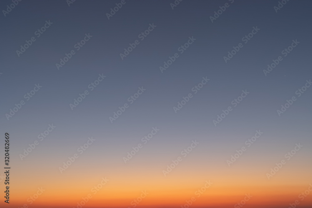Natural colors. Sunset in the sky with blue, Orange and red dramatic colors