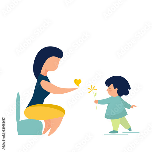 woman and a child