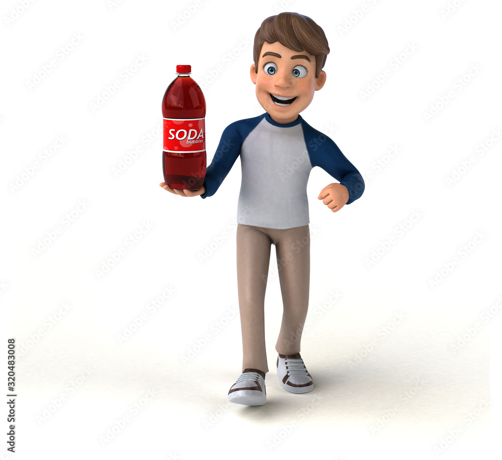 3D cartoon character fun teenager 3D cartoon character fun teenager