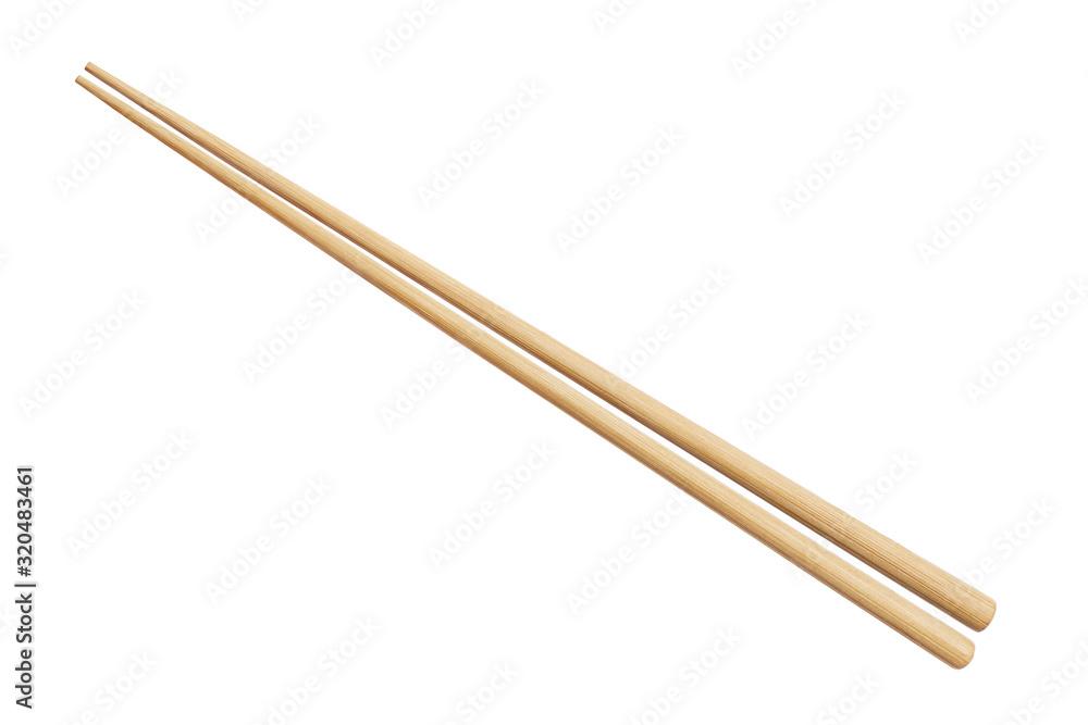 Wooden chopsticks, isolated on white background Wooden chopsticks, isolated on white background