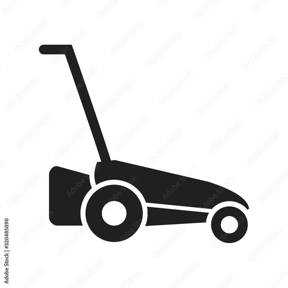 Lawn mower icon template black color editable. Lawn mower icon symbol Flat vector illustration for graphic and web design. Lawn mower icon template black color editable. Lawn mower icon symbol Flat vector illustration for graphic and web design.