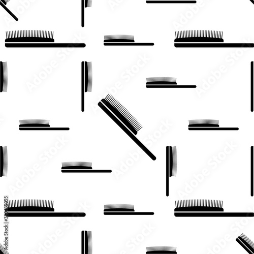 Hairbrush Icon Seamless Pattern, Comb Icon