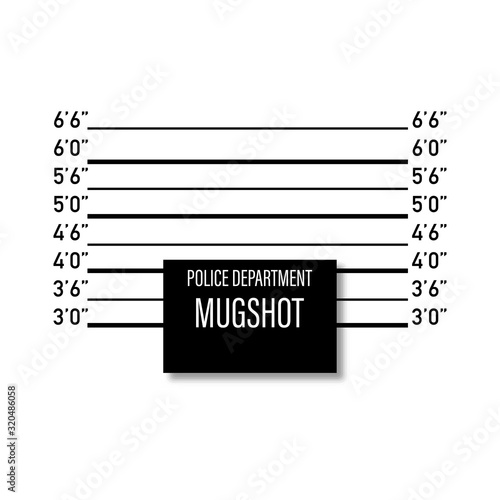 mugshot police mockup isolated white background vector