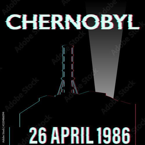 chernobyl disaster vector illustration with date isolated